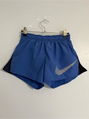 Nike Women's Royal Blue Athletic Running Shorts with Reflective Swoosh